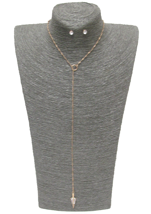Arrowhead drop y shape necklace set