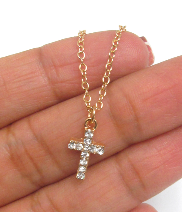 Crystal cross necklace