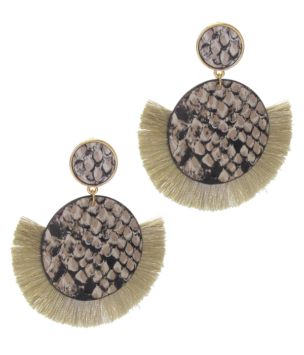 ANIMAL PRINT TASSEL EARRING