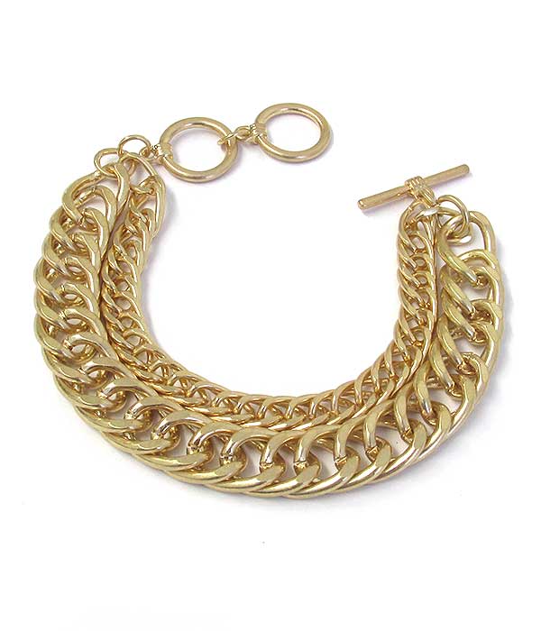 DOUBLE CHUNKY CHAIN TOGGLE BRACELET