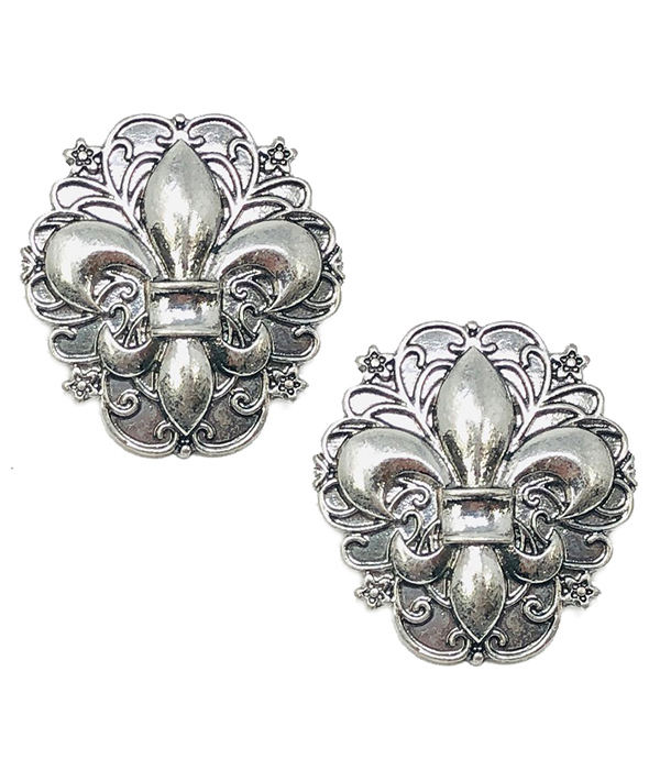 FLEUR DE LIS METAL EARRING