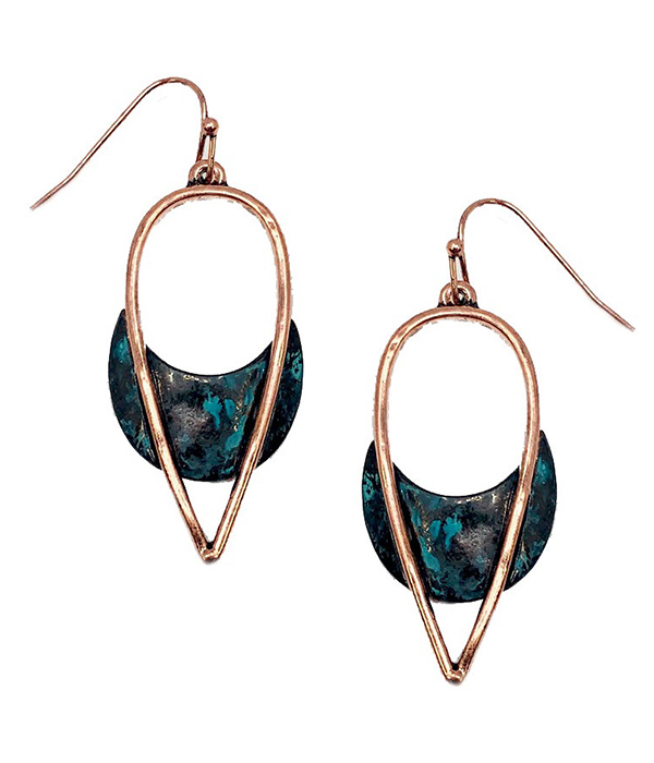 Vintage metal geometric shape earring