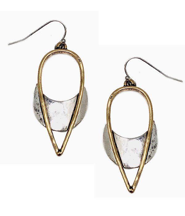 VINTAGE METAL GEOMETRIC SHAPE EARRING