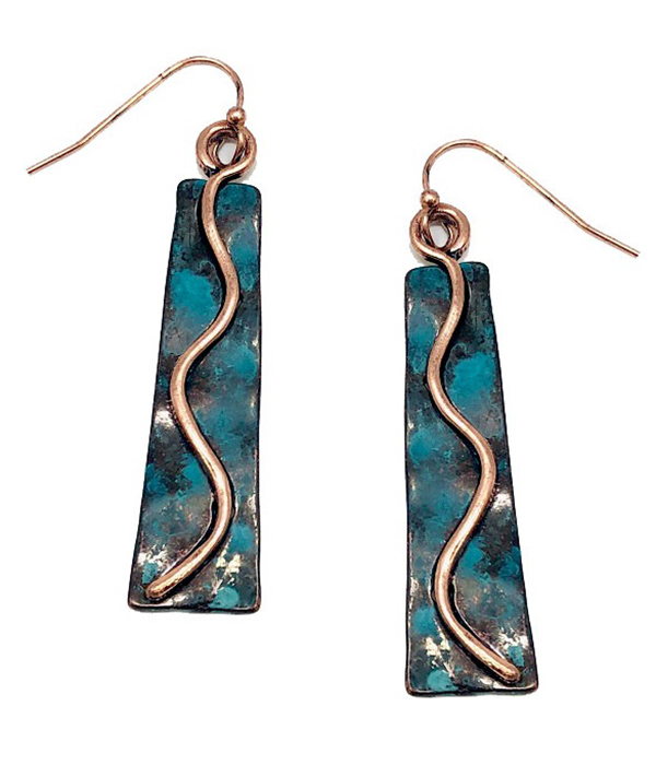 Metal bar drop earring