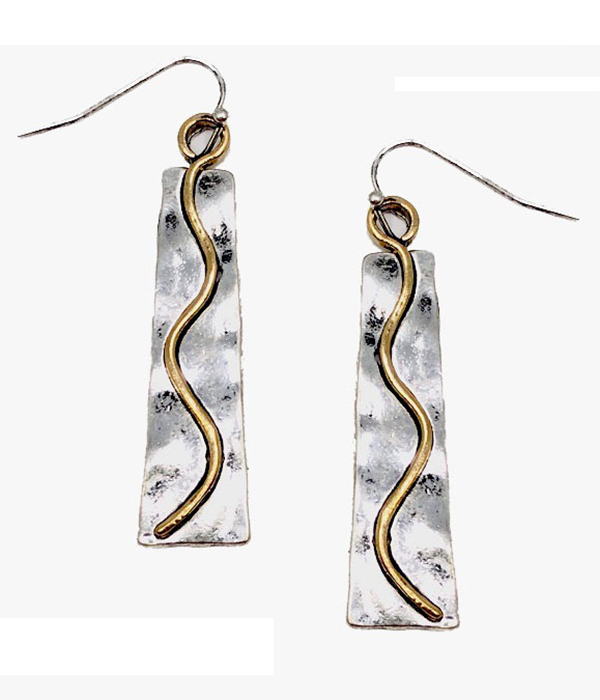 Metal bar drop earring