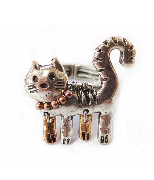 PET LOVERS THEME STRETCH RING - CAT