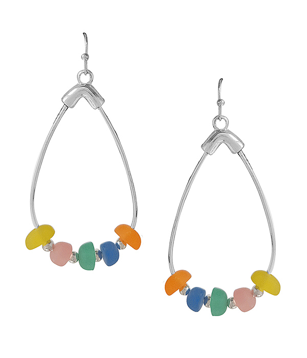 Sealife theme seaglass teardrop earring