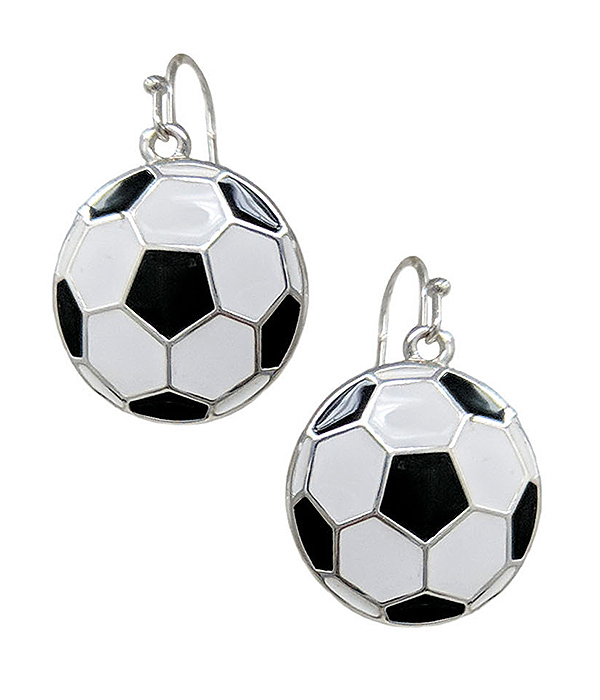 SPORT THEME EPOXY EARRING - SOCCER