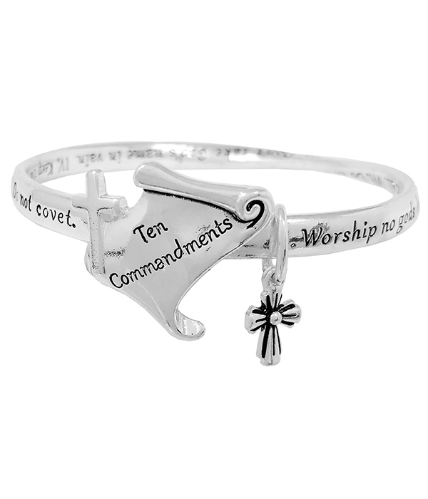 Religious inspiration twist bangle bracelet - ten commandments