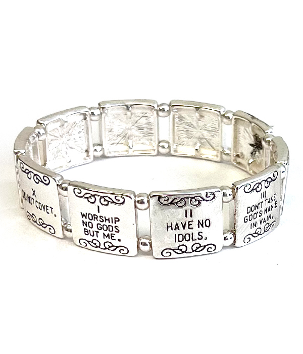 Religious inspiration stretch bracelet - 10 commandments