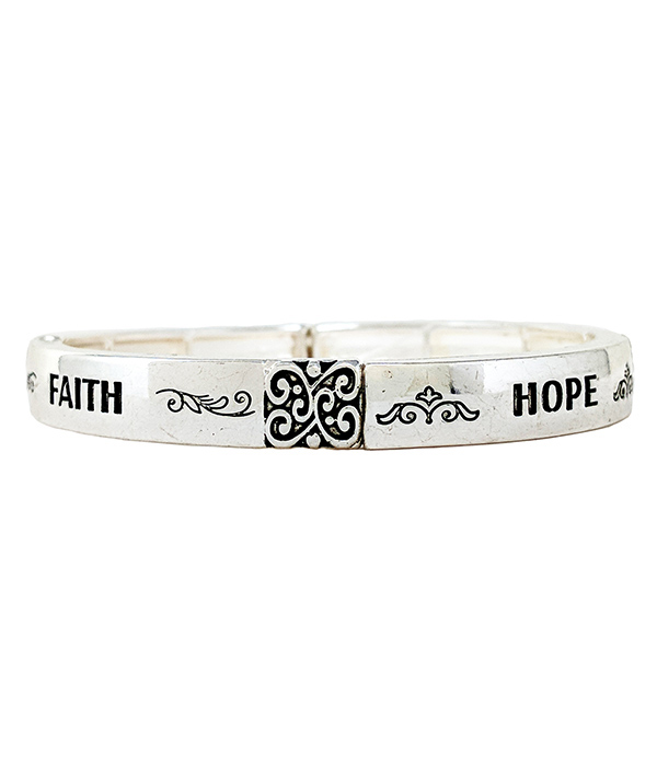 Religious inspiration stretch bracelet - faith hope love