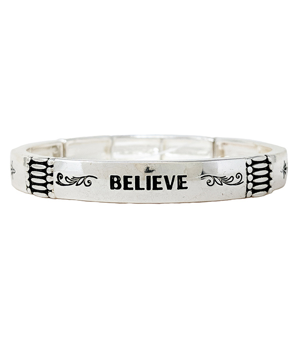 RELIGIOUS INSPIRATION STRETCH BRACELET - BELIEVE