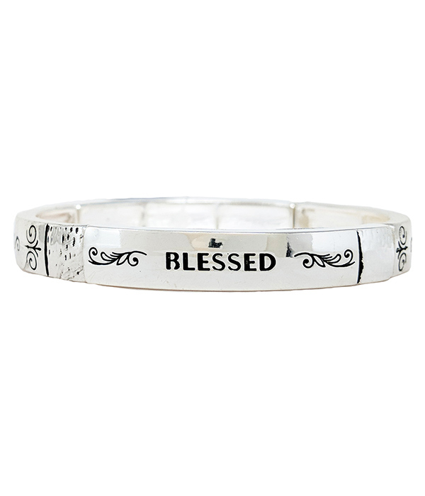 Religious inspiration stretch bracelet - blessed