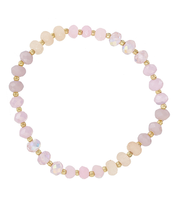 Facet stone stretch bracelet