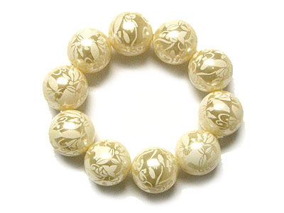 Flower deco beads ball stretch bracelet