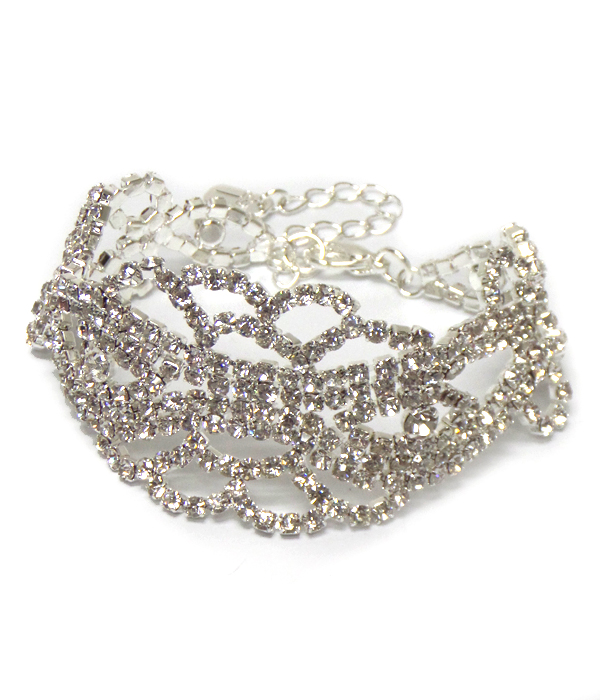 Rhinestone flower bracelet