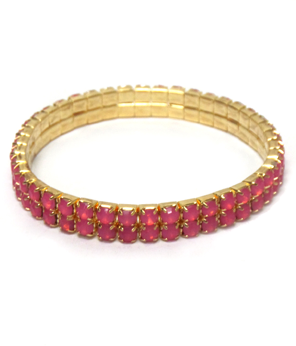 2 lines of rhinestones bracelet 