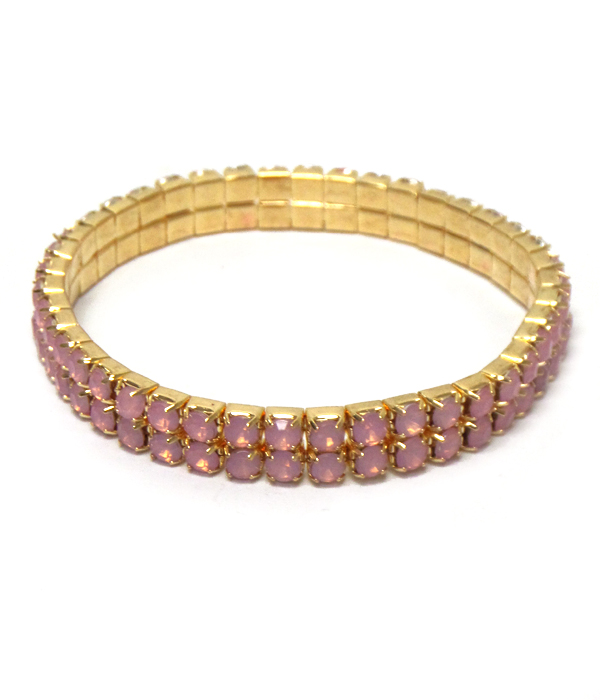 2 lines of rhinestones bracelet