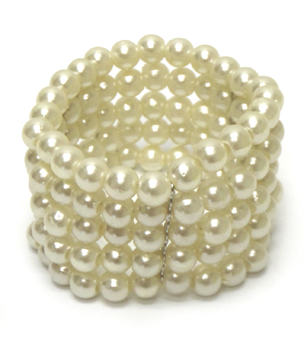 Spring color set of 5 pearl bracelets 