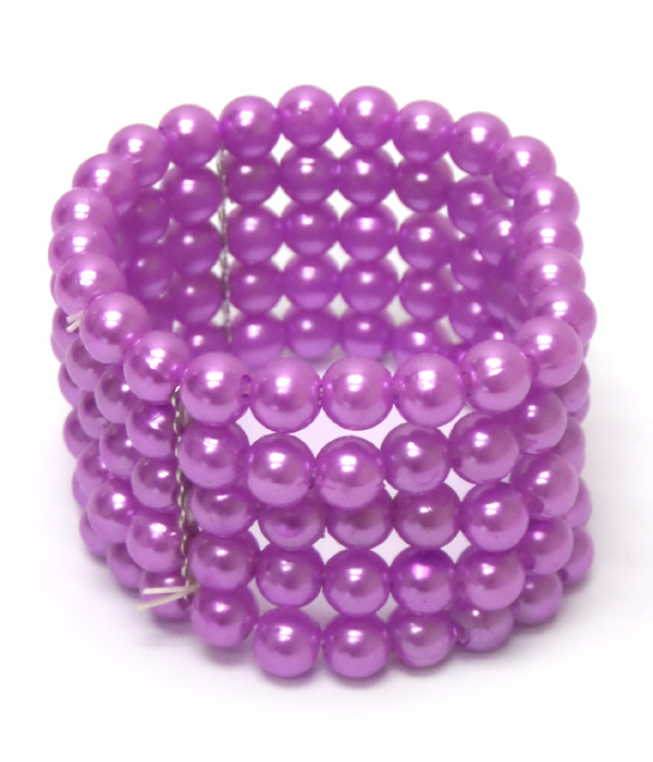Spring color set of 5 pearl bracelets 