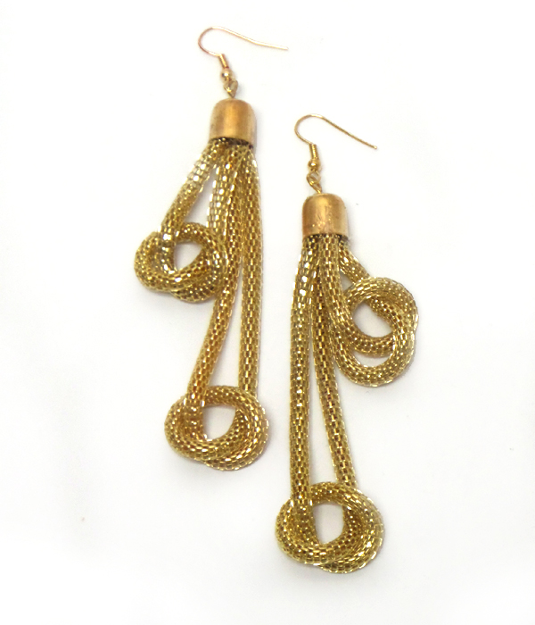 Twist metal fish hook earrings 