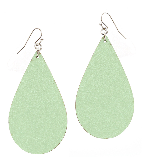 LEATHER TEXTURED TEARDROP EARRING