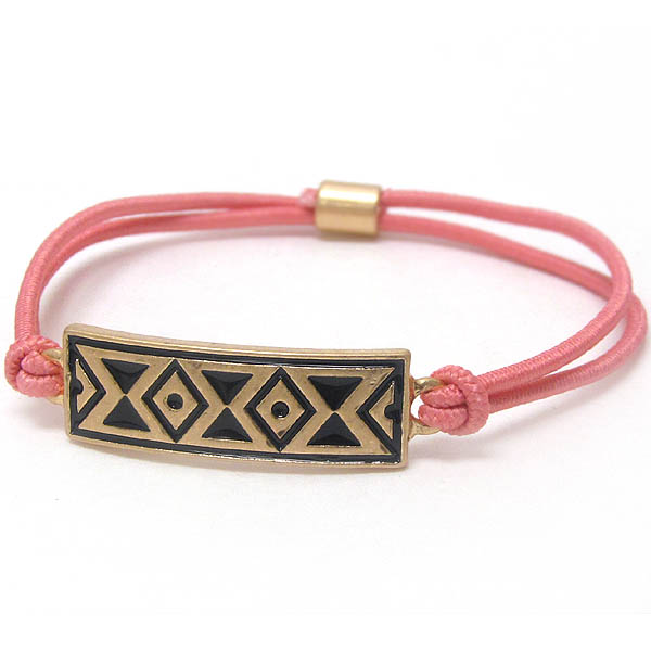 Navajo pattern plate stretch bracelet or ponytail band -western