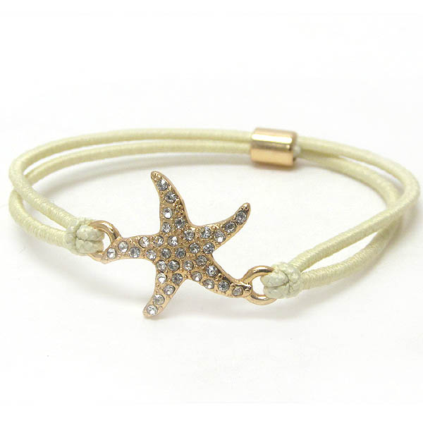 Crystal starfish stretch bracelet or ponytail band
