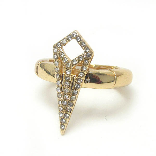 Crystal diamond stretch ring