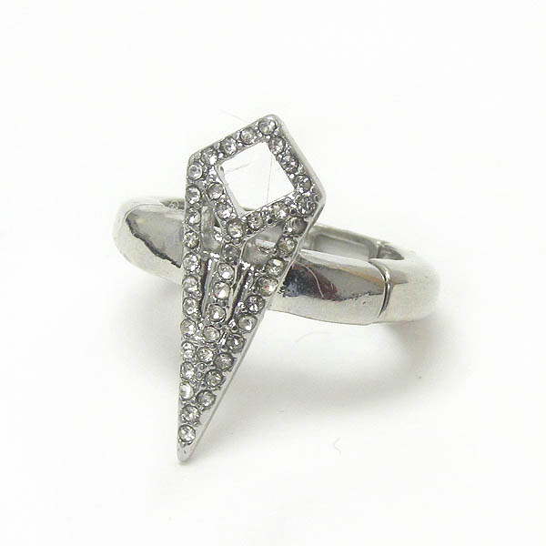Crystal diamond stretch ring