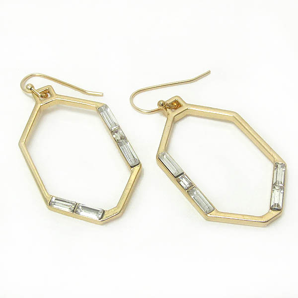 Baguette crystal hexa earring