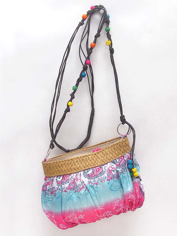 Paisley print messenger bag