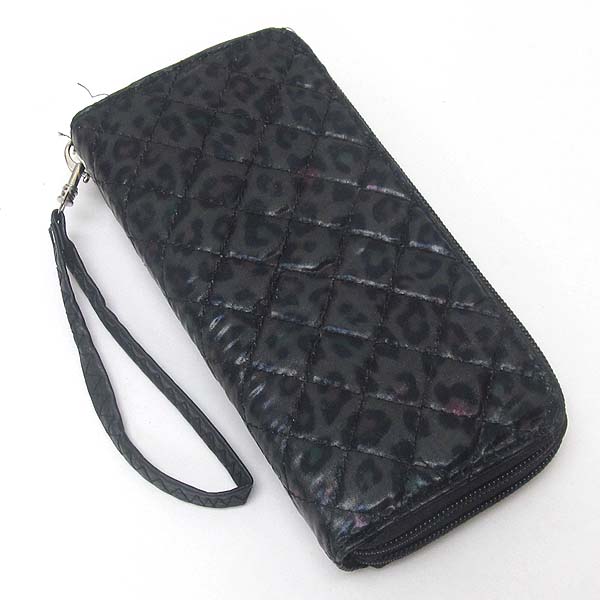 Leopard print zipper wallet