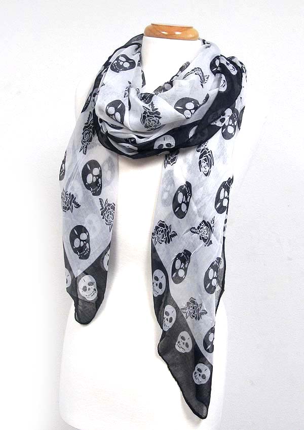 Multi skull print scarf