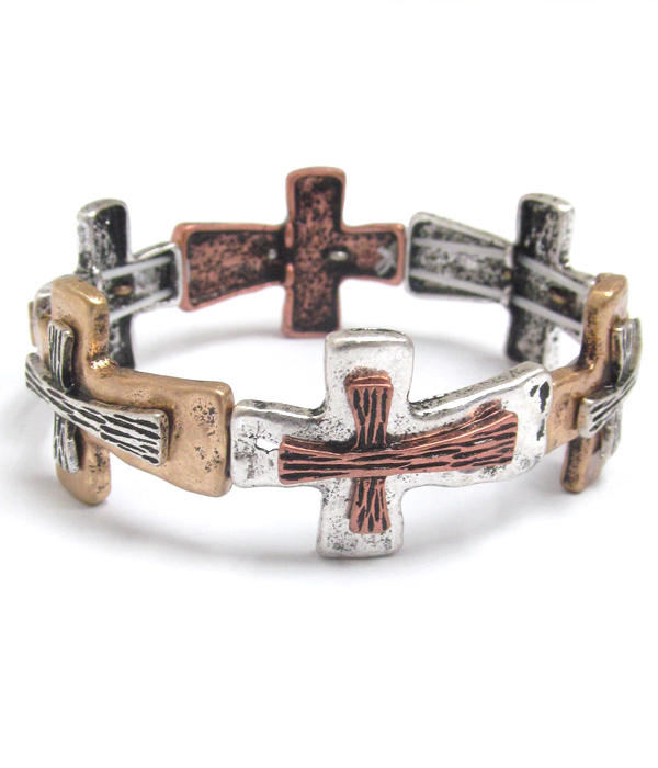 Handmade multi cross stretch bracelet