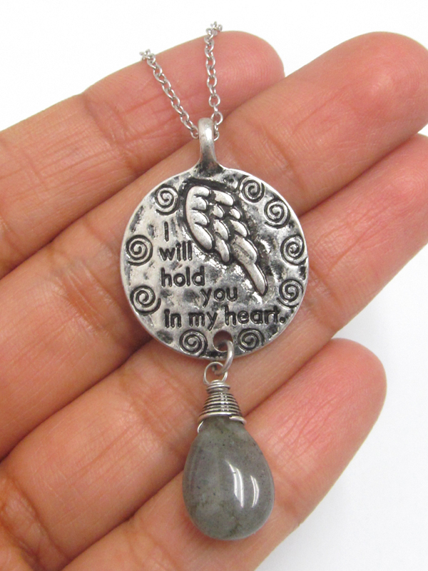Message necklace - i will hold you in my heart