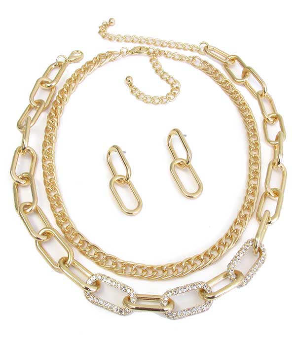 DOUBLE CHUNKY CHAIN NECKLACE SET