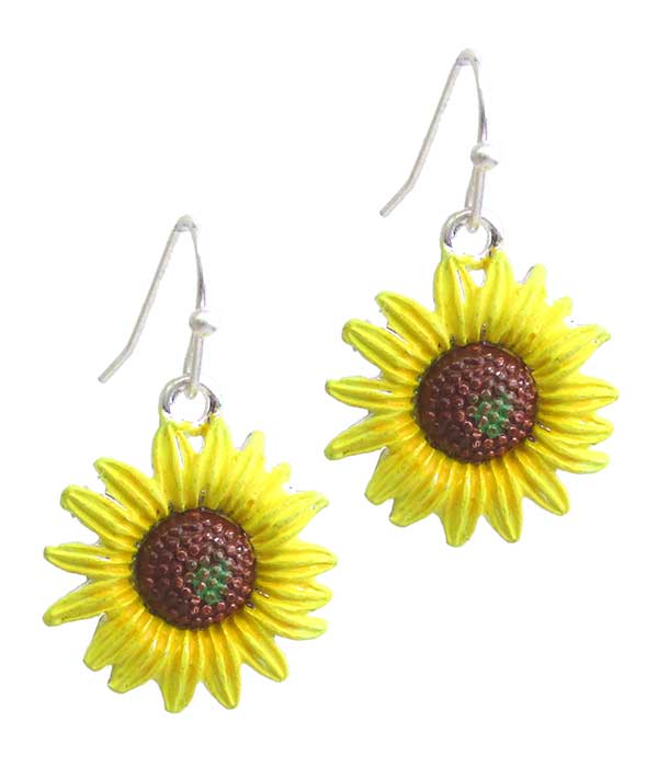 Epoxy sunflower earring