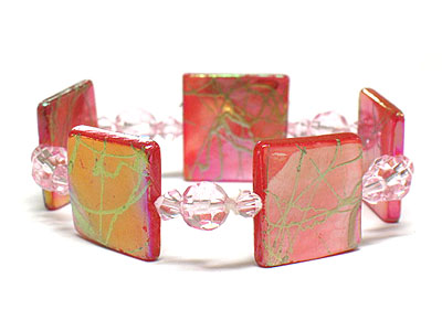 Murano glass style stretch bracelet