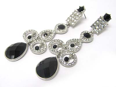 Austrian crystal and facet glass drop earring