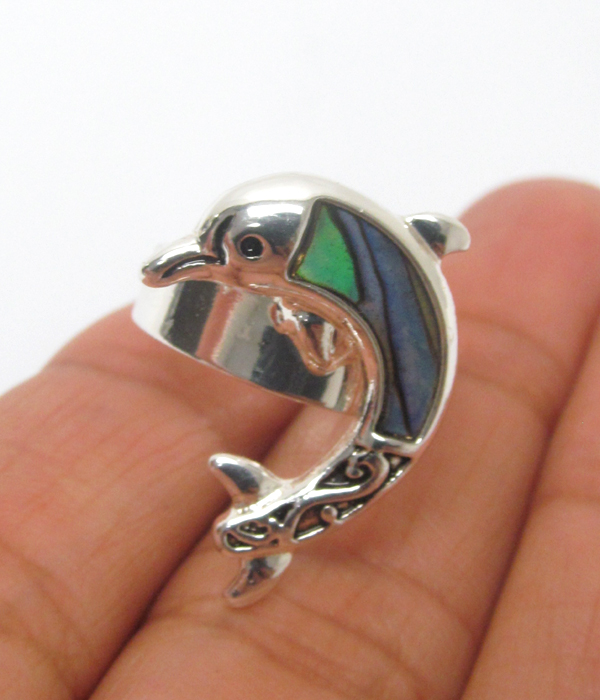 Dolphine abalone adjustable ring