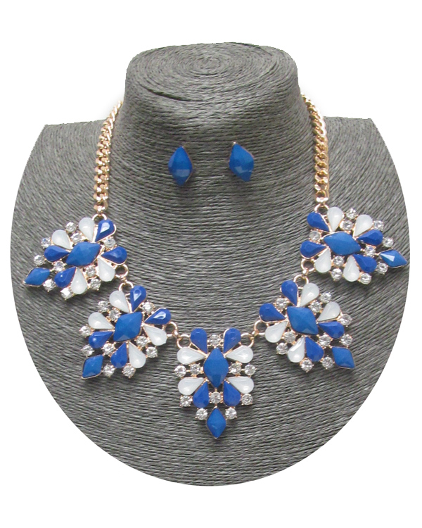 SPRING STATEMENT MULTI STONE LINK NECKLACE SET