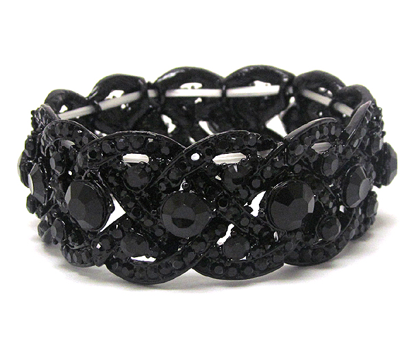 Multi size crystal deco stretch bracelet