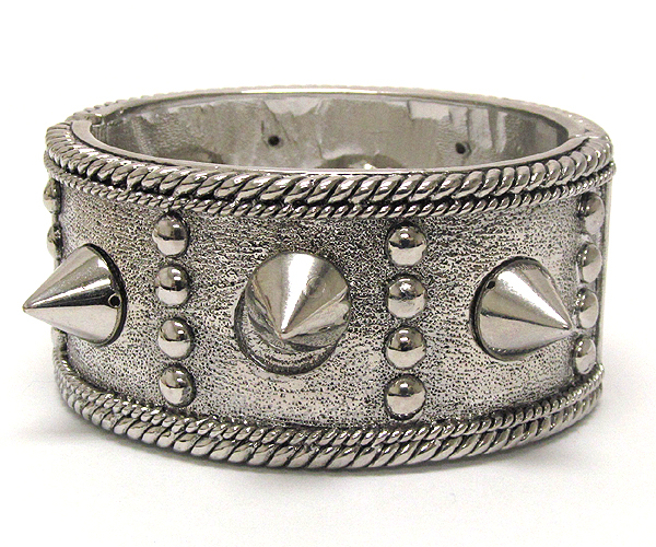 All around spike and stud bangle bracelet