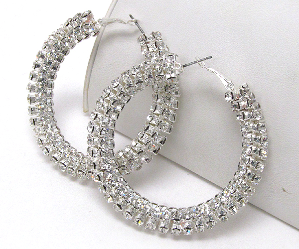 Crystal all around hoop earring - hoops