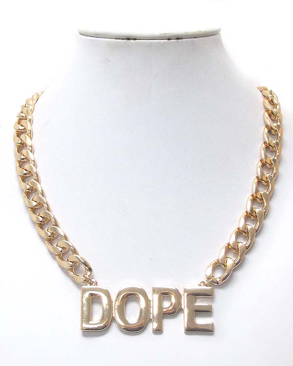 PREMIER ELECTRO PLATING DOPE PENDANT AND THICK CHAIN NECKLACE