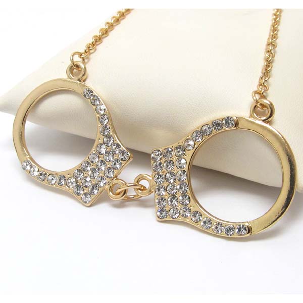 Premier electro plating crystal handcuff necklace