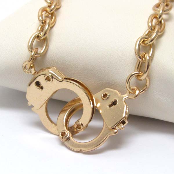 Premier electro plating handcuff pendant necklace