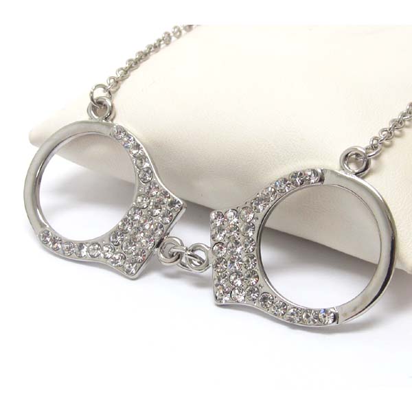 Premier electro plating crystal handcuff necklace