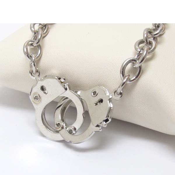 Premier electro plating handcuff pendant necklace